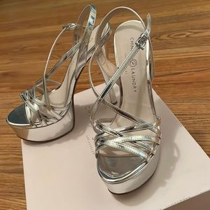 Silver platform Chinese Laundry heels - NIB